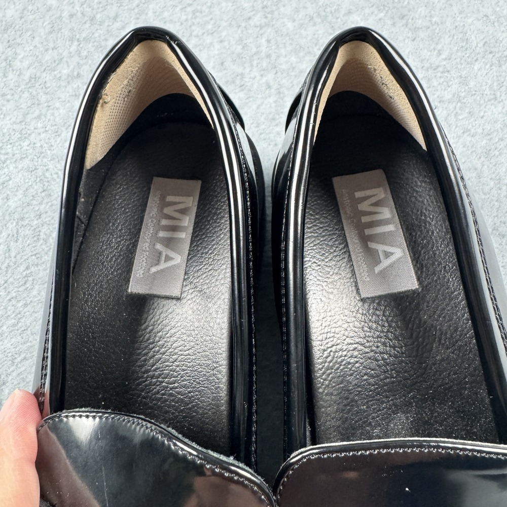MIA Shoes Womens Size 6.5 Loafer Platform Slip On Chunky Sole Y2K Faux Leather - Picture 4 of 10